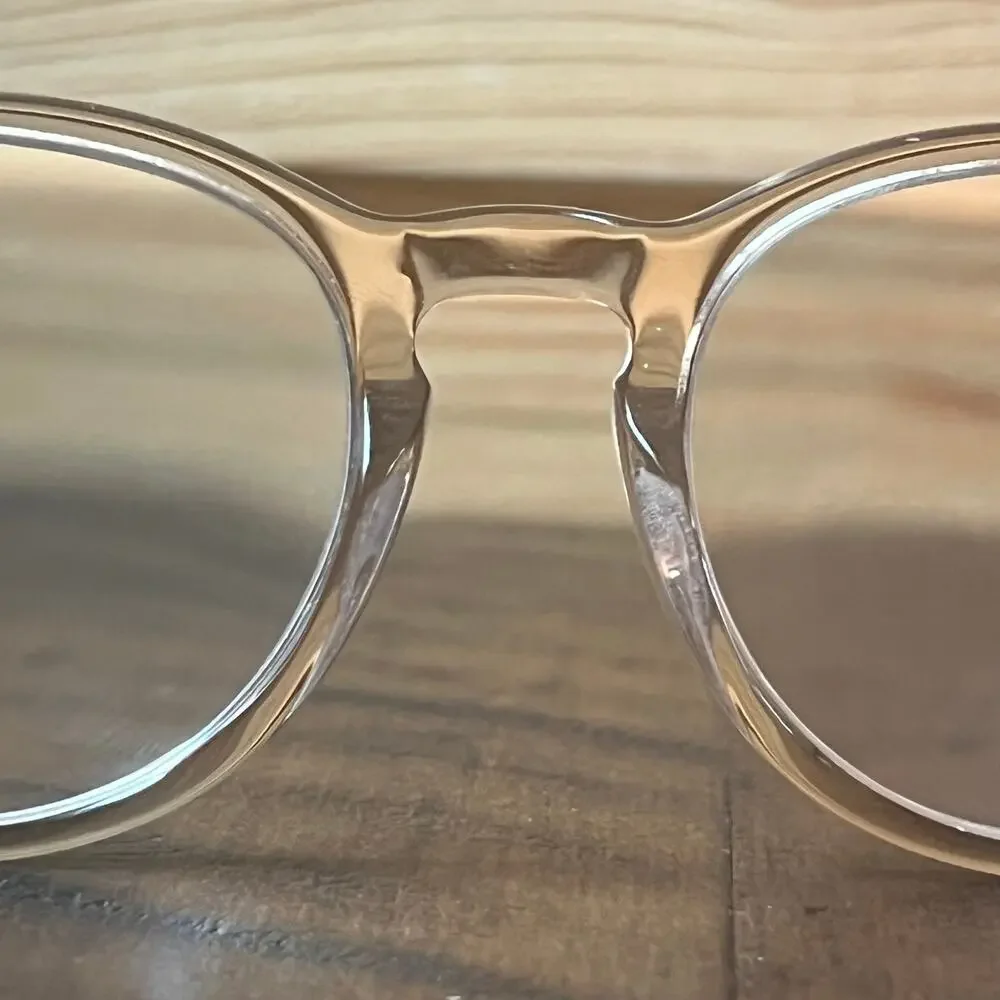 RFLKT Aura Eyeglass Frames Round Champagne Keyhole Acetate 50-19-140 Medium